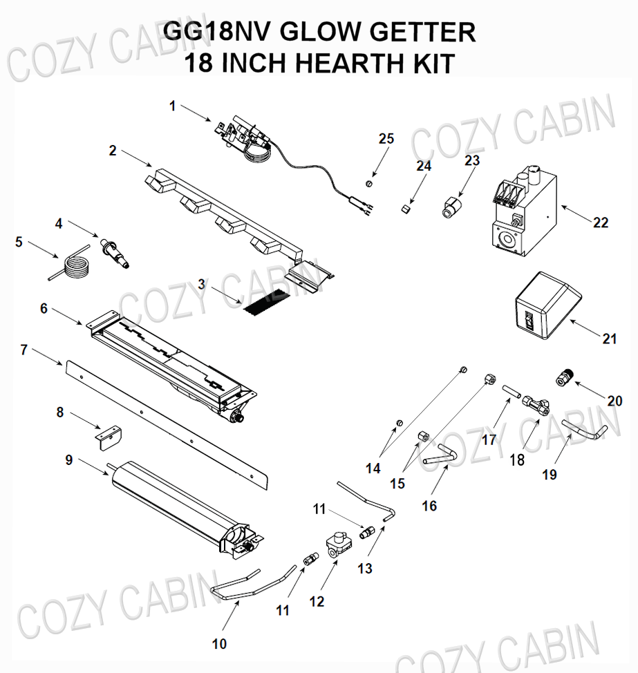 Monessen Glow Getter 18 Inch Natural Gas Hearth Kit (GG18NV) #GG18NV